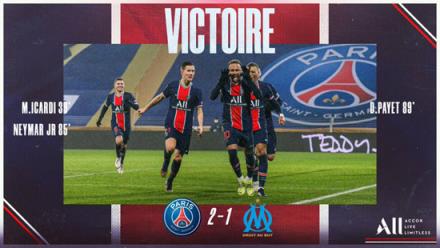 法超杯-內(nèi)馬爾點射助巴黎2-1險勝馬賽，波切利首冠告捷