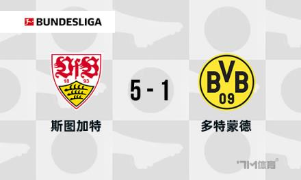 德甲-斯圖加特5-1多特蒙德：米洛1射2傳，翁達(dá)夫雙響