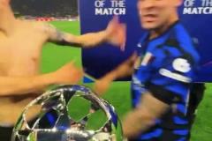 勞塔羅當(dāng)選MVP與隊(duì)友擁抱慶祝，國米淘汰拜仁晉級(jí)四強(qiáng)，將戰(zhàn)巴薩