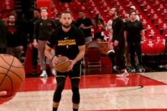 火勇大戰(zhàn)在即！庫里賽前熱身半場三分又是絲滑命中啊