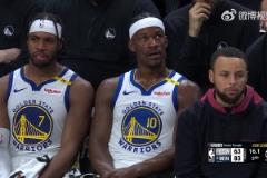 替補(bǔ)席眾生相 比分落后希爾德&巴特勒&庫(kù)里替補(bǔ)席面無(wú)表情