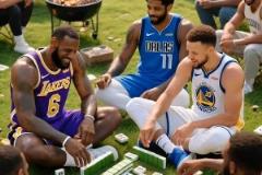 網(wǎng)友AI創(chuàng)作：休賽期詹庫(kù)杜歐齊聚一堂打麻將